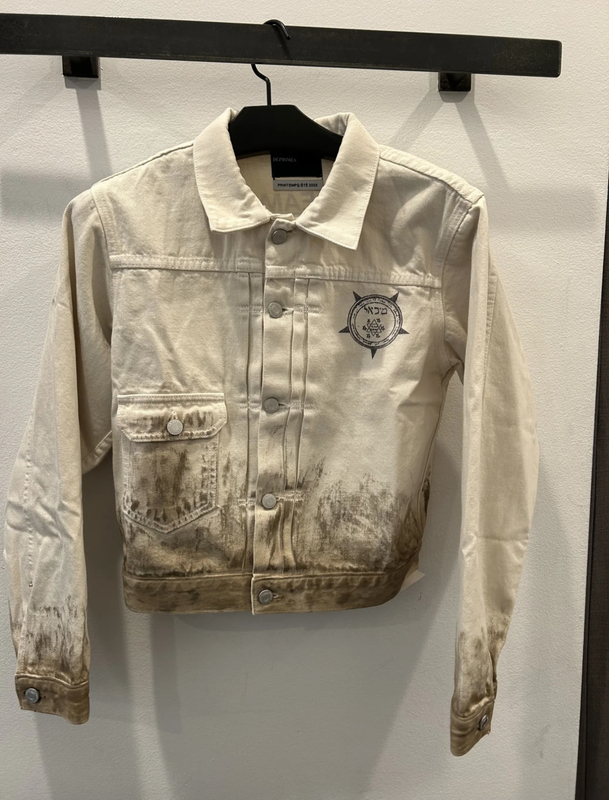 [in Stock] Erd25Ss "Dreams That Never Fade" Mud-Dyed Distressed Short Wide Denim Jacket