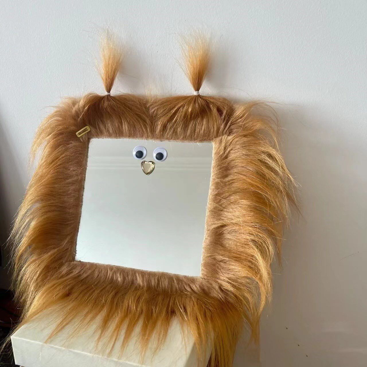 Handmade diy do it yourself monster mirror creative plush fabric mirror decoration full body mirror bathroom wall sticker mirror