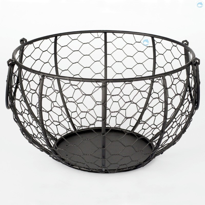 Home Egg Container Round hollow basket Iron Renaissance Basket Accessories Basket Accessories Frame Decorations