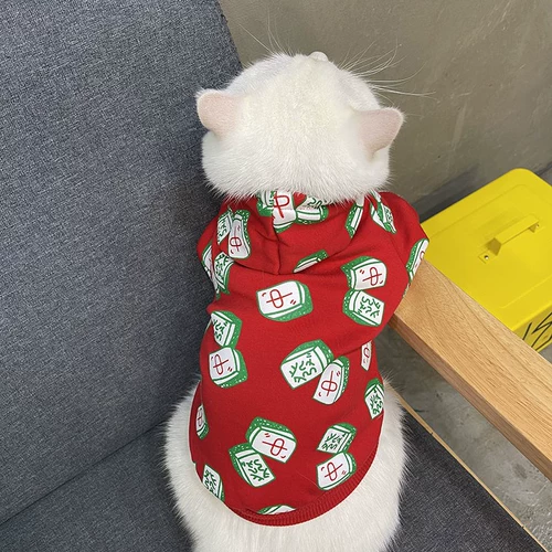 Кошки для домашних собак Новая годовалая одежда Зимняя одежда теплый мужчина кошка красивая ткань куколка для кошки осень и зимнее красное новое платье