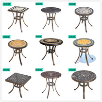 Outdoor Aluminum Alloy Small Size With Umbrella Hole Round Table Balcony Leisure Tea Table Outlet Foreign Trade Cross-border Platform Square Table