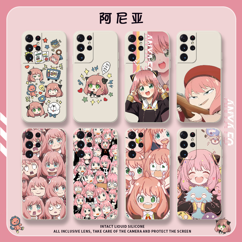 Spy-Themed Phone Case Suitable for Samsung S24, S23 Ultra, 2D Cartoon S22+, Cartoon S21 Fe, Anya S20, Soft Silicone Note 10+, S10E New Cute Anime Case