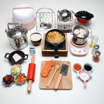 Mini kitchen small kitchenware Mini genuine cooking full range of food and practical can eat elementary school kids super real version pediatrics