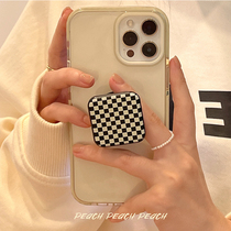 Peach Shell Chessboard Lattice Bracket iphone13 Mobile Phone Shell Apply Apple 12 11promax protective sleeve x silicone xr female xsmax new 8plus transparent 7 creative