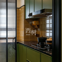 French retro tiles mid-century yellow tiles palace style bathroom bathroom kitchen balcony small square wall tiles