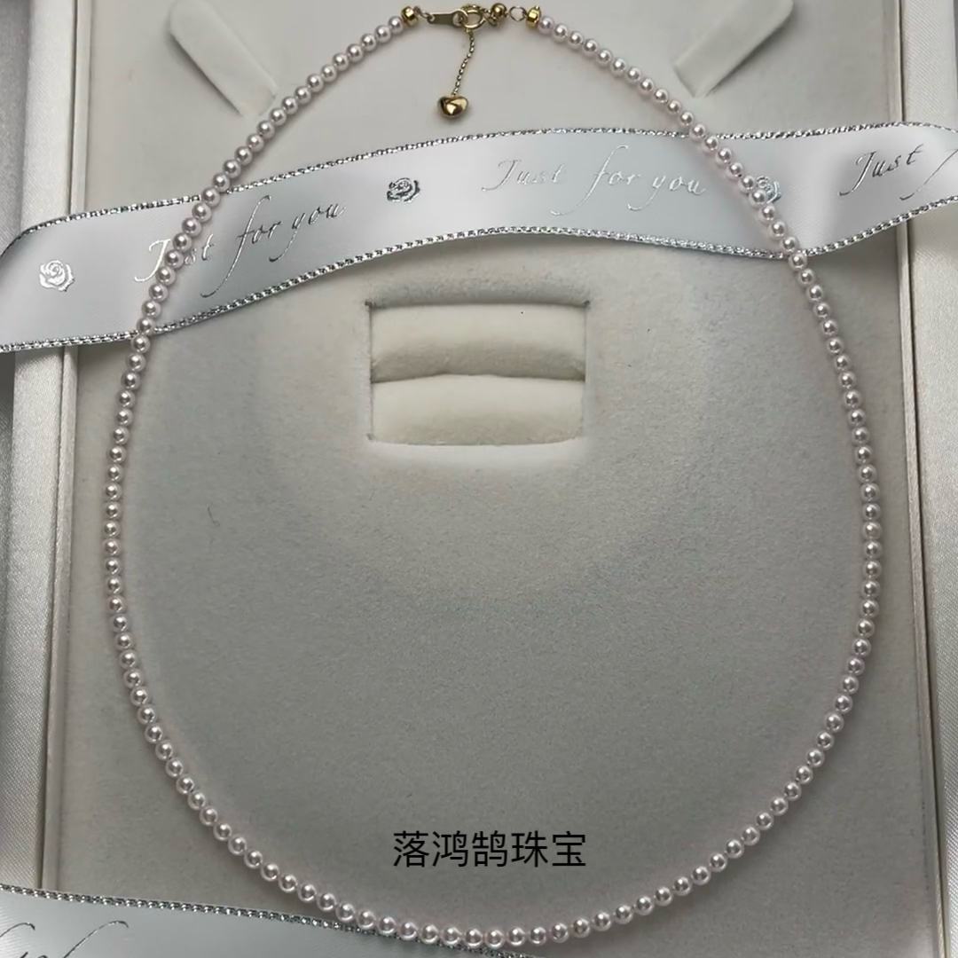 電球日本のアコヤ海水真珠ネックレス18Kゴールド調節可能な天国の少女グレードカラーリング品質ベビーキビチェーン