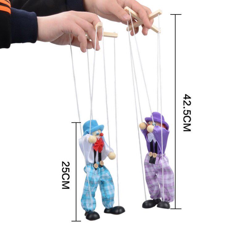 Line puppet toy pull line doll line puppet line doll line puppet man clown puzzle