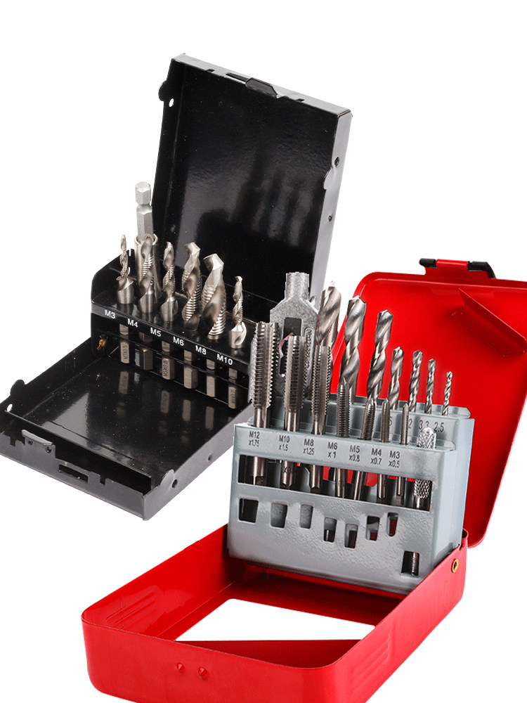 Tap and Drill Bit Set, Hand Wrench, Tapping and Drilling Combination, Composite Tap Wrench, Tapping and Drilling Integrated Tool