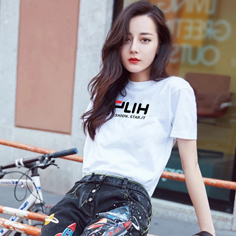 Dilireba same style Fila flagship store official flagship short-sleeved 2021 new men's and women's tide brand t-shirt T-shirt