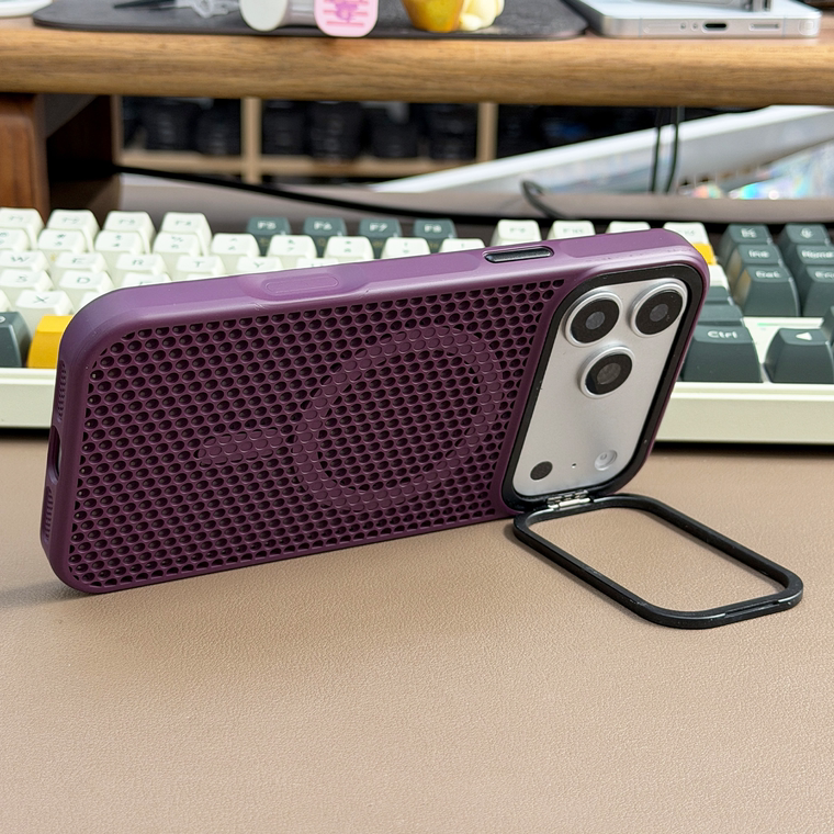 Honeycomb Perforated iPhone Minimalist Stand Heat dissipation iPhone Case for iPhone 11 - 17 - view 20