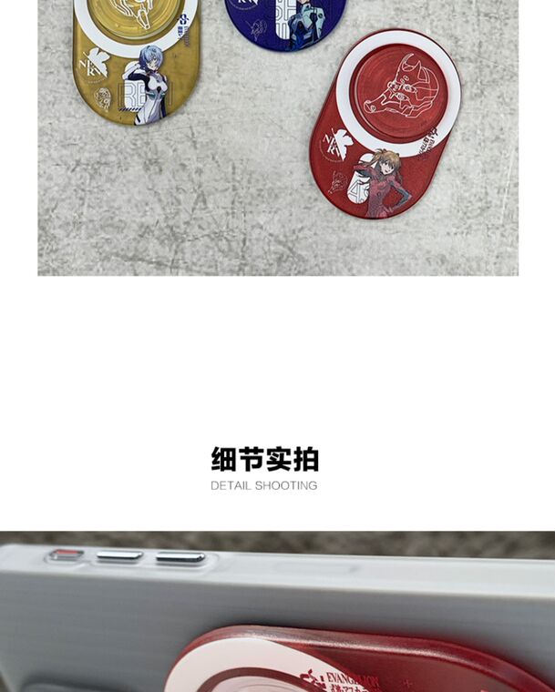 Evangelion EVA Anime Removable Suction Cap – MagSafe Magnetic Ring Finger Holder Kickstand – Accessories – 15, 15 Plus, 15