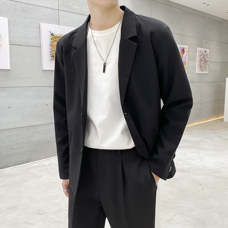 High-End Black Suit for Men, Business Casual Loose-Fitting Jacket, Stylish Formal Wear, Designer Blazer, Casual Suit for Men