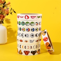 Creative childrens diy handmade cartoon black and white color eyeballs and eye expressions non-drying tape adhesive mouth stickers