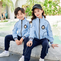 Kindergarten Garden Clothing Spring Autumn Clothing Children Banfu Sports Clothes Three Sets College Wind Elementary School Uniforms Blue Suit