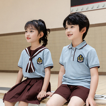 Kindergarten Garden Clothing Summer Clothing Children Short Sleeves Class Clothing Graduation Photo Clothing College Wind Summer Elementary School Uniforms Suit