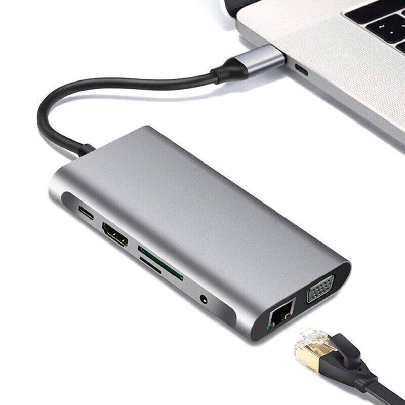 USB-хаб 十合一10in1拓展坞type-c多功能集线器hub扩展坞usb3.0 hdmi4k Peng Italy