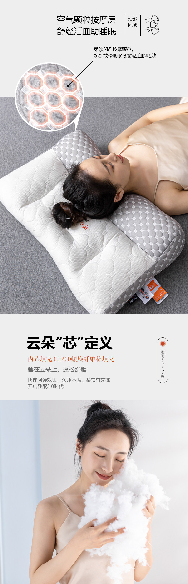Подушка постельная 南极人反弓牵引枕头枕芯护颈椎助睡眠家用学生宿舍乳胶一对装整头 NGGGN