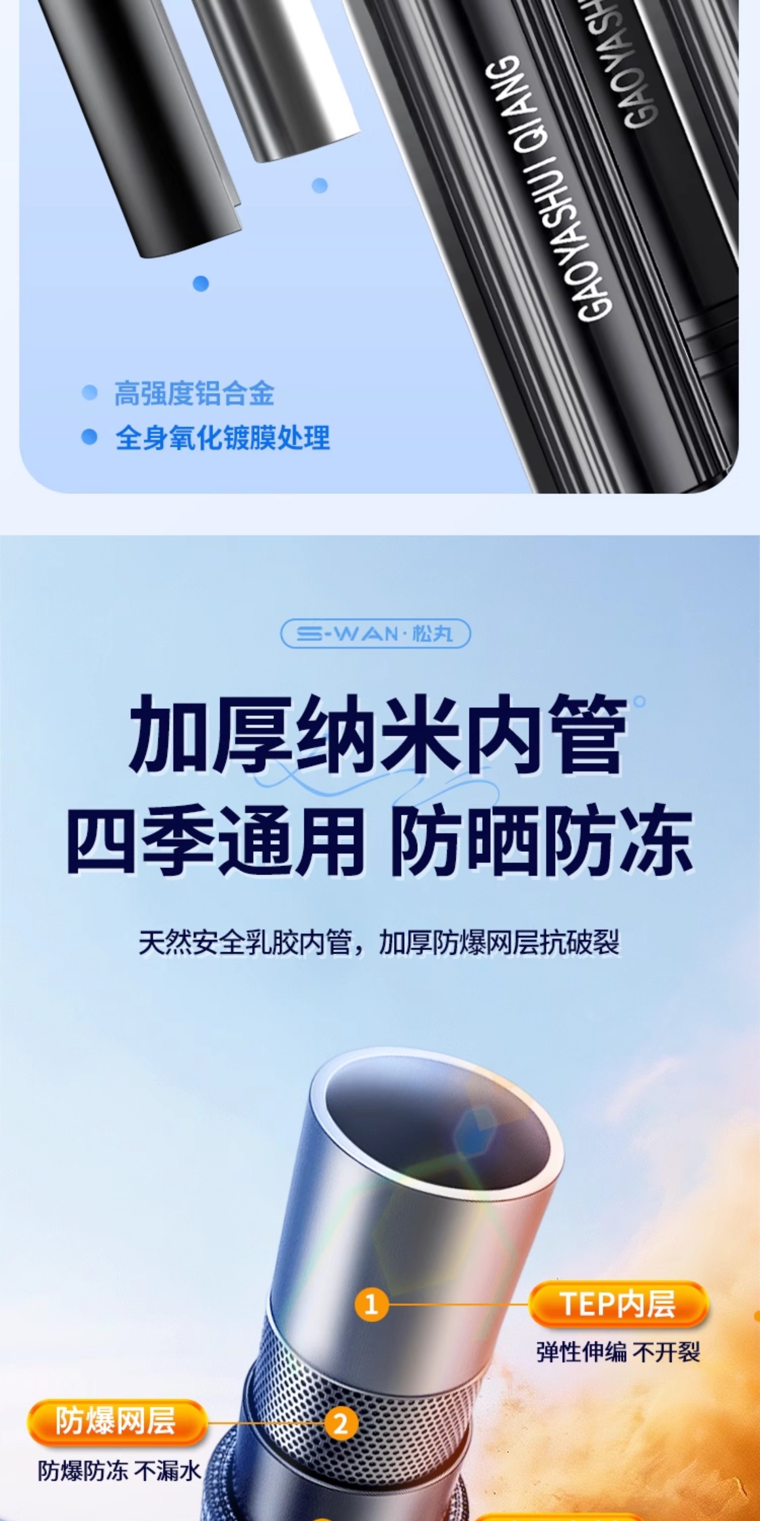 Car wash water gun for home use, high-pressure hose for watering flowers, retractable tap hose, powerful ground washer nozzle, garden pressure booster