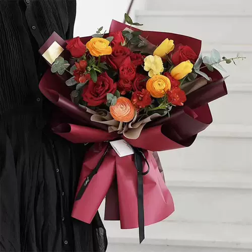 Упаковка, двухцветный водонепроницаемый цветочный магазин, букет, подарок на день рождения