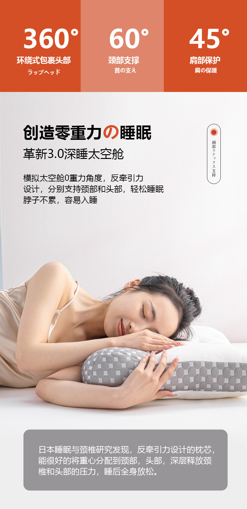 Подушка постельная 南极人反弓牵引枕头枕芯护颈椎助睡眠家用学生宿舍乳胶一对装整头 NGGGN