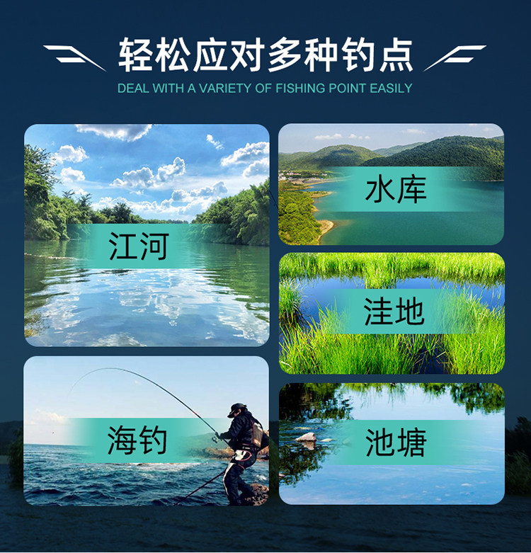 Дорожные суб -полюсный 新款路亚竿全套新手抛竿鱼竿水滴轮路亚套装卷线 线器入门远投狄卡