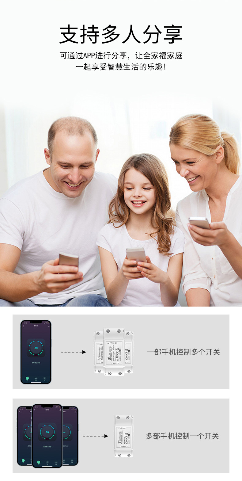 Интеллектуальный выключатель 易微联wifi智能开关通断器远程控制支持小爱siri小度天猫hilink