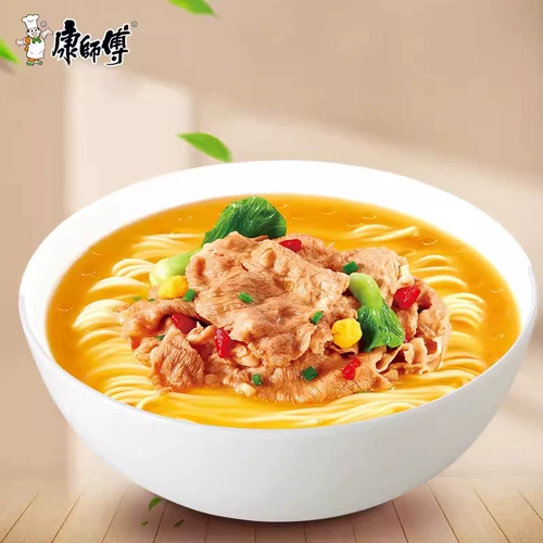 康师傅 Мгновенная лапша, Джин Тан Тан Фей Сумки из говядины, фастфуд, говяжья лапша, помидоры, маринованная капустная лапша, тушеная говяжья лапша