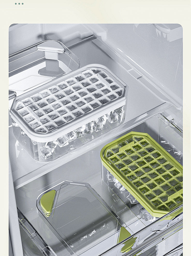 Ice Cube Tray With Lid For Freezer Large Capacity Mould Container_voghion.com