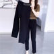 ກາງເກງສີດໍາ New 2024 Spring Pencil Pants Plus Size Women's Elastic Nine-Point Petite Pants Thin Tailor-made Pants