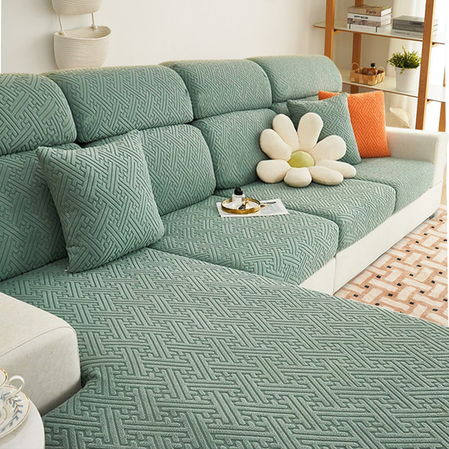 sofa cover universal all-inclusive all-season non-slip sofa cushion cover elastic sofa fitted new cream