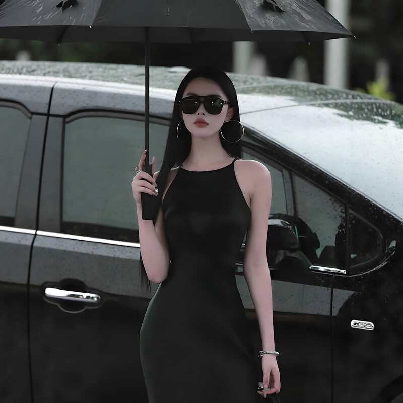 Black Spaghetti Strap Dress for Women, 2026 Summer New Style, High-End Feel, Waist-Cinching, Slim-Fit, Elegant Acetate Satin Dress Black Spaghetti Strap Dress for Women, 2026 Summer New Style, High-End Feel, Waist-Cinching, Slim-Fit, Elegant Acetate Satin Dress