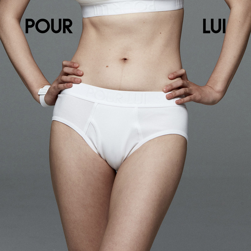 Pului Gender-Neutral Retro Front-Opening Mid-Low Waist Briefs, Unisex Couple Style, Three-Piece Set Pourlui