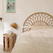 Rattan headboard Nordic ins rattan bedside backrest bed and breakfast model room background floor decoration 1 8m bed screen