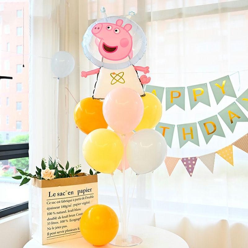 Piggy balloon table floating spring outing picnic supplies baby birthday decoration boy birthday decoration girl 2 years old