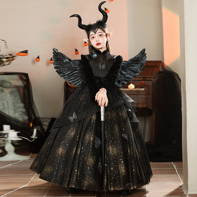 Halloween Kidsren's Costumes for Girls Cosplay Vampire Witch Elf Costumes Girls' Dresses Autumn and Winter