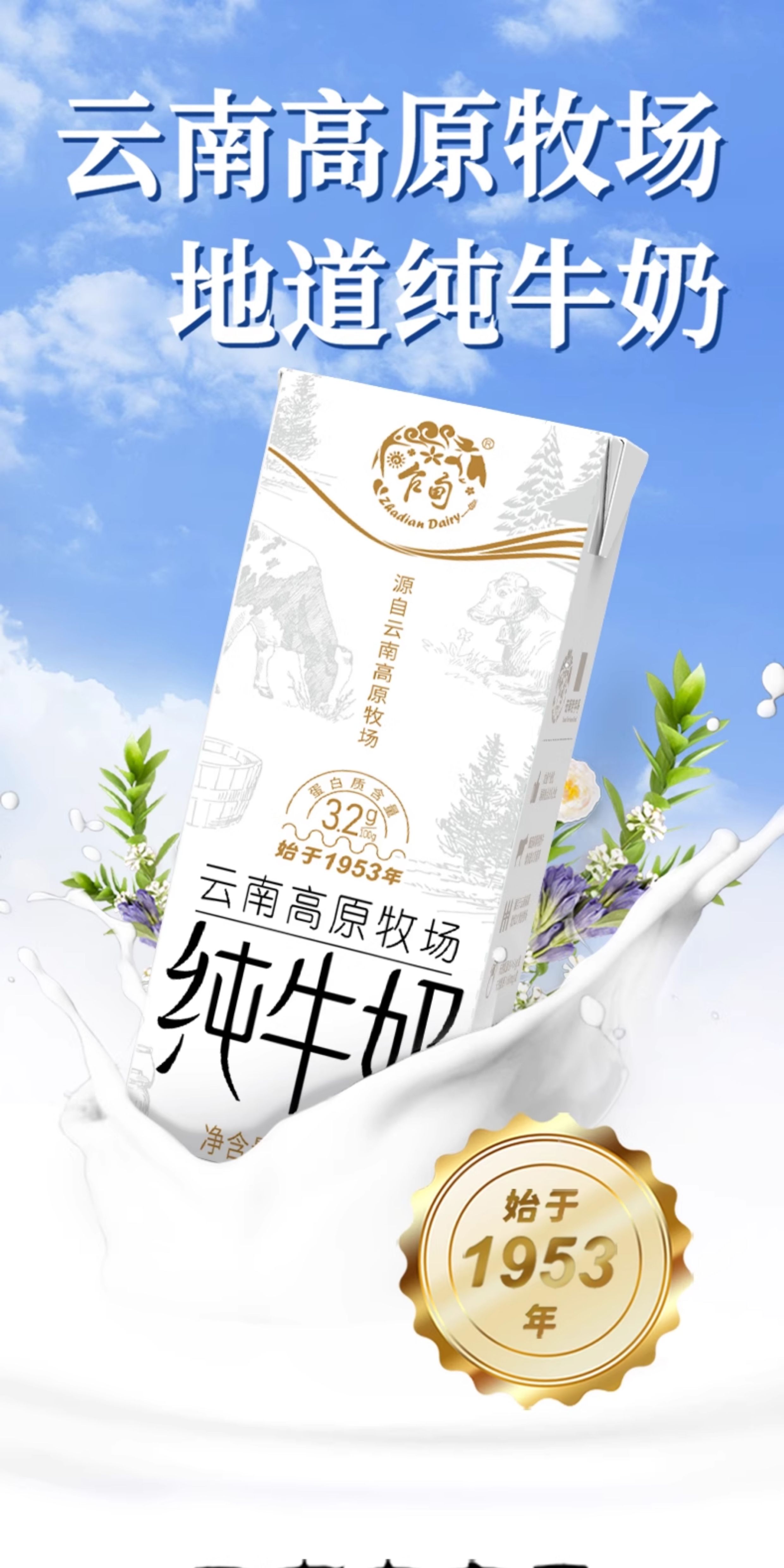 安享好物 安享B级纯奶-乍甸白金纯牛奶 国标 