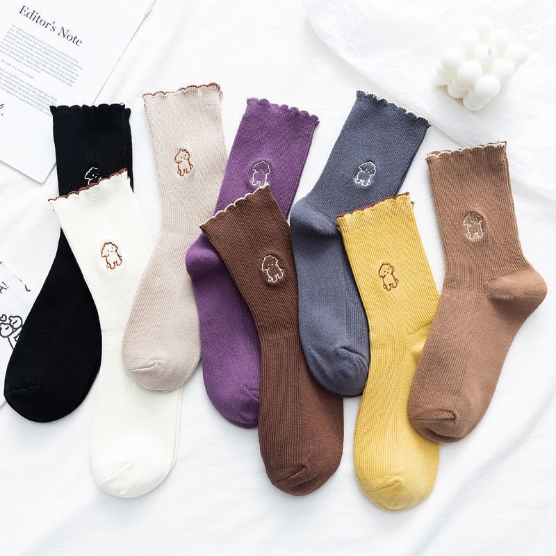 Large size women's socks 41-43 socks plus size 42 pure cotton tube socks summer thin long tube cotton socks spring and autumn big feet