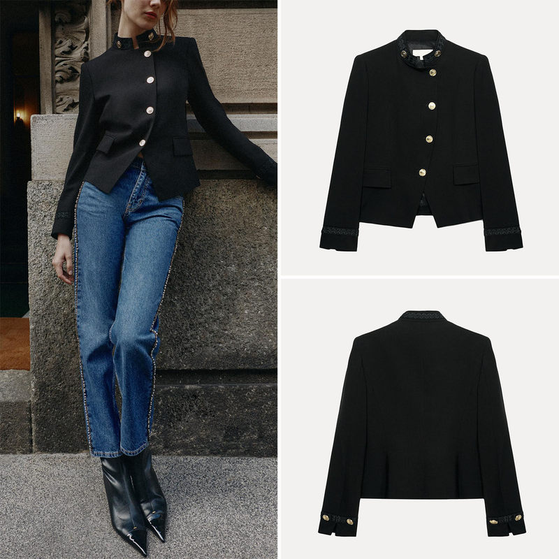 Cabinet 429! Women's 2026 New Autumn Long-Sleeve High-Neck Double-Breasted Blazer with Belt 7984515