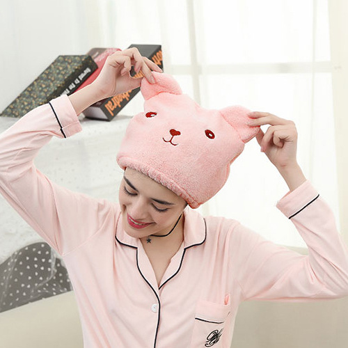 Turban hat dry hair cap women's water-absorbing quick-dry shampoo hair hat dry hair towel net red cute Korean shower cap