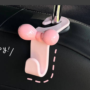 Cute Dopamine Girl Bow New Car Seat Back Hook Car Storage Car Goodies New Car Gift