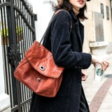 裘真 Кожаная ретро сумка