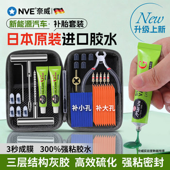 Japanese Imported New Energy Vehicle Tire Repair Tool Kit, Vacuum Tire Repair Quick Tool, Tire Repair Strips and Glue