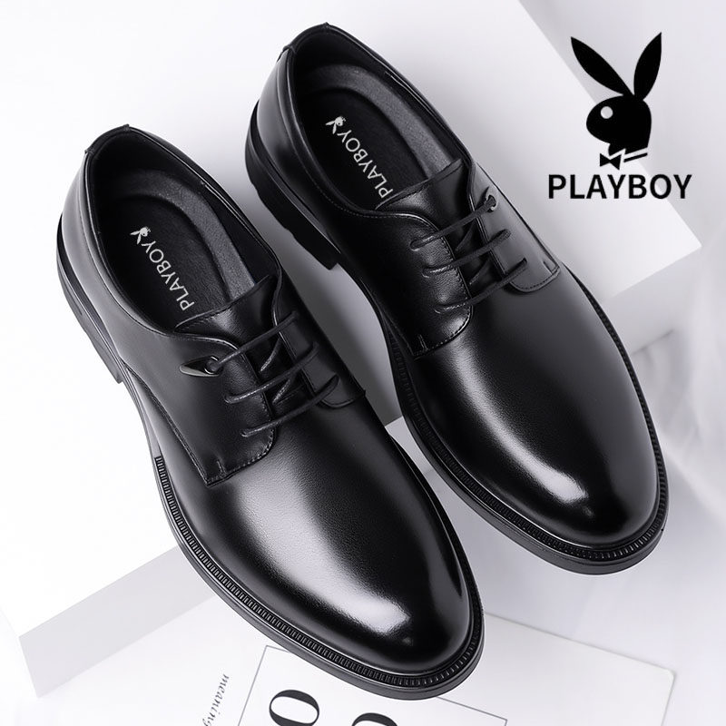 Кожаная обувь Playboy; мужская осенняя новая кожаная дышащая деловая официальная одежда в британском стиле; повседневная кожаная обувь на мягкой подошве; свадебные туфли