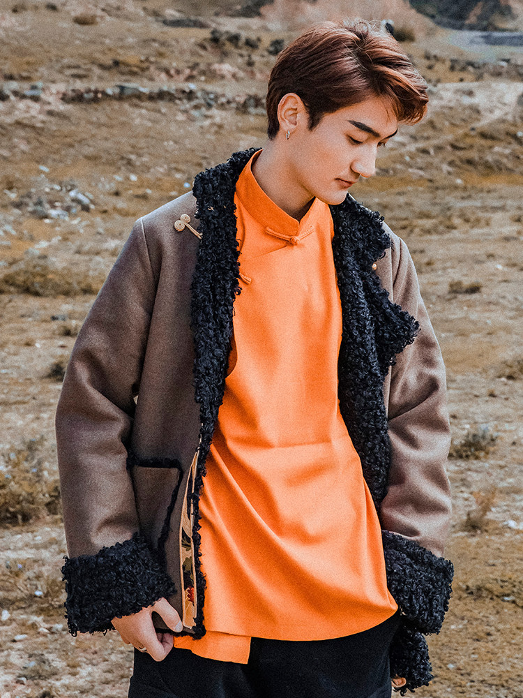 DING ZHEN THE SAME SHIRT TIBETAN CLOTHING MENS TOPS TIBETAN KHAM CLOTHING TIBETAN CLOTHING TIBETAN CLOTHES NEW WINTER