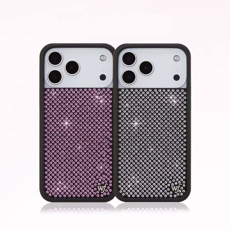 Wildflowerwe Co-Branded Sparkling Series Diamond-Encrusted Phone Case Suitable for Apple 17Promax Sparkling Diamond Phone Case 14/13/15/16Pro/Plus Celebrity Style Wf Rhinestone Case