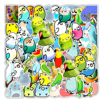 50 Cartoon Cute Colorful Birds Parrot Graffiti Stickers Laptop Balance Car Skateboard Refrigerator Mobile Phone Water Cup Electric Vehicle Bicycle Childrens Helmet Hand Account Decoration Sticker Waterproof