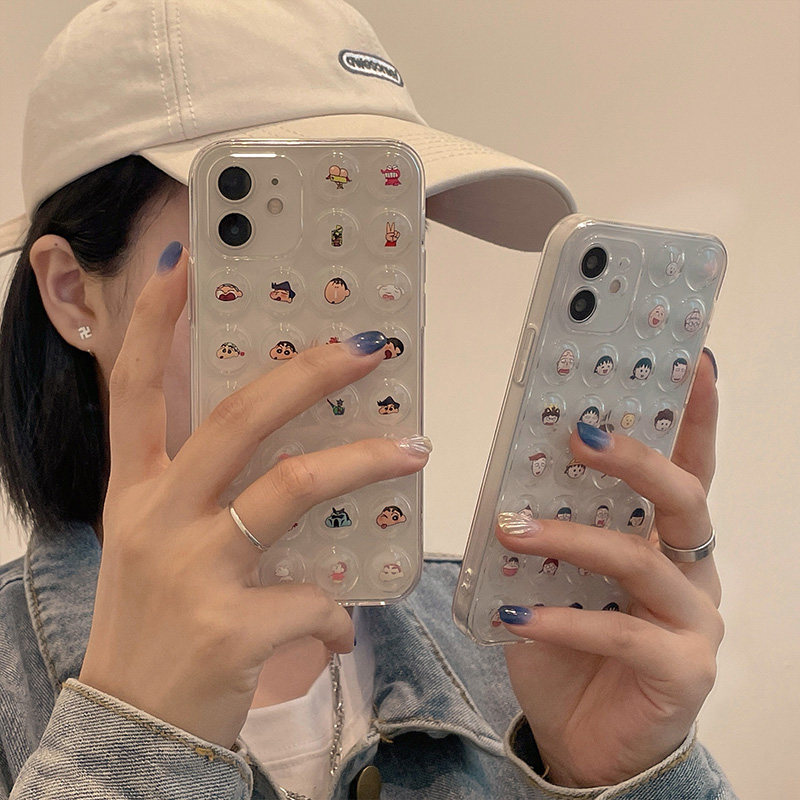 Cute cartoon crayon small new application iPhone11 apple 13 12promax mobile phone protection shell x xsxr female xsmax anti-fall 7 8plus anecdote