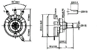 Chiết áp màng carbon WH5-1A 1K 1.5K 4.7K 10K 22K 47K 100K 220K 470K 1M