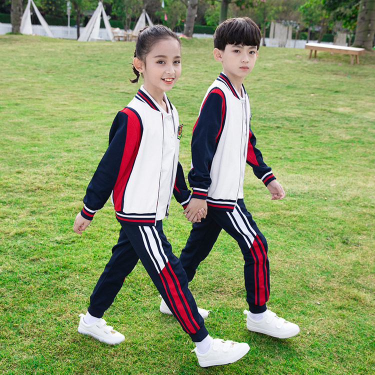 Spring Autumn New Pint College Wind Kindergarten Garden Clothes Primary And Middle School Students' Class Clothes Activity Performance School Uniform Sports Casual Suit