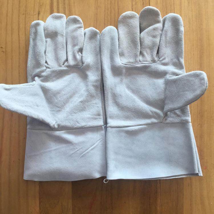Full 12 pairs of AB-grade cattle two-layer short full leather wear-resistant anti-high temperature labor insurance work welding hand protection gloves